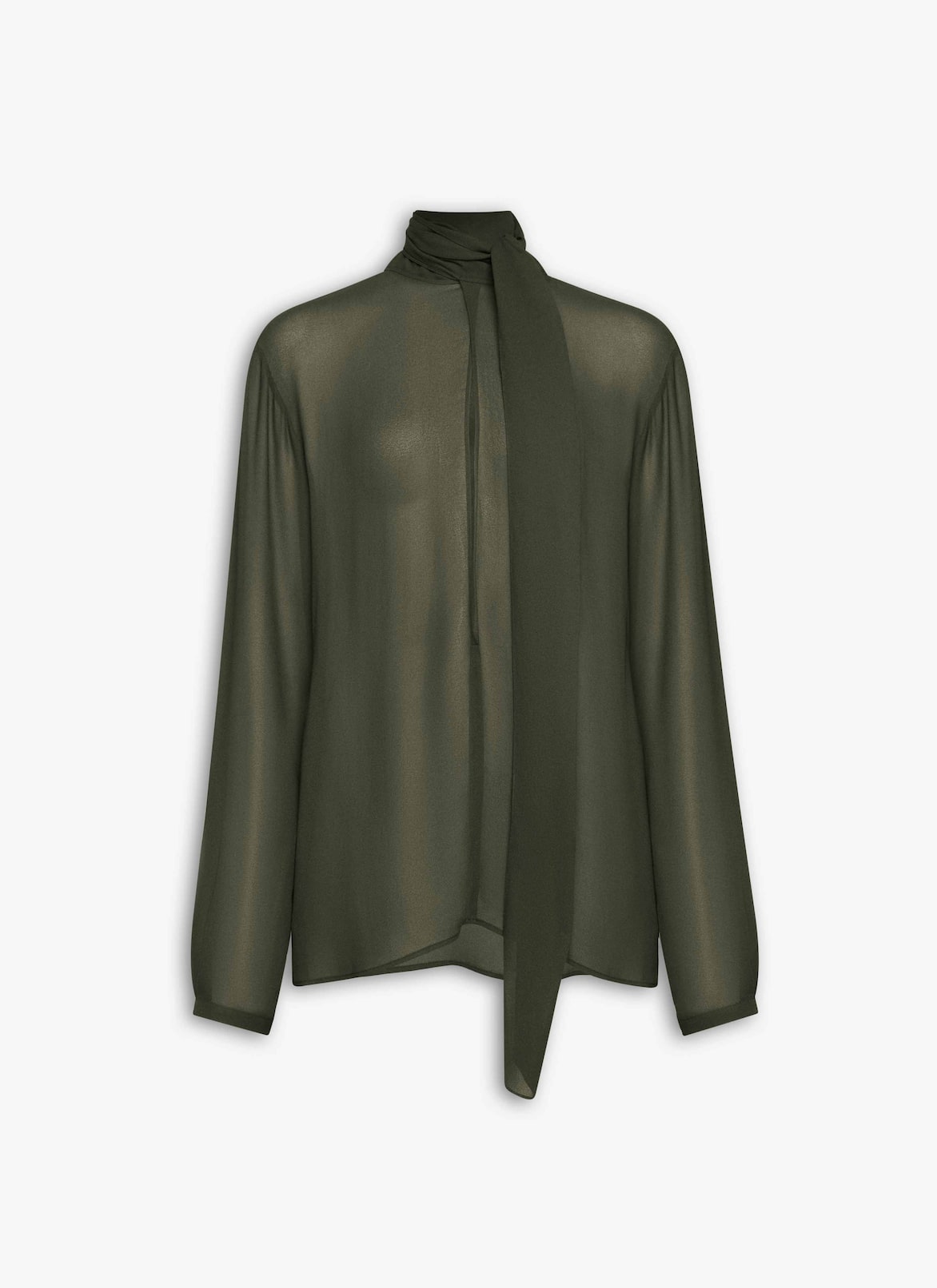 GEORGETTE SCARF BLOUSE ALAÏA DARK GREEN GEORGETTE SCARF BLOUSE